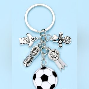 Soccer Keychain With Dangle Charms New